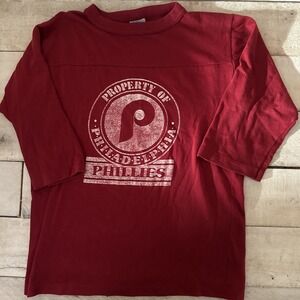 Vintage Philadelphia Phillies Long Sleeve Youth Large (14-16)  Shirt Fast Ship